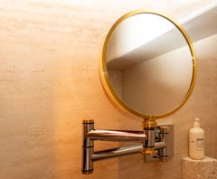 Karl Springer Wall-Mounted Retractable Vanity/Shaving Mirror