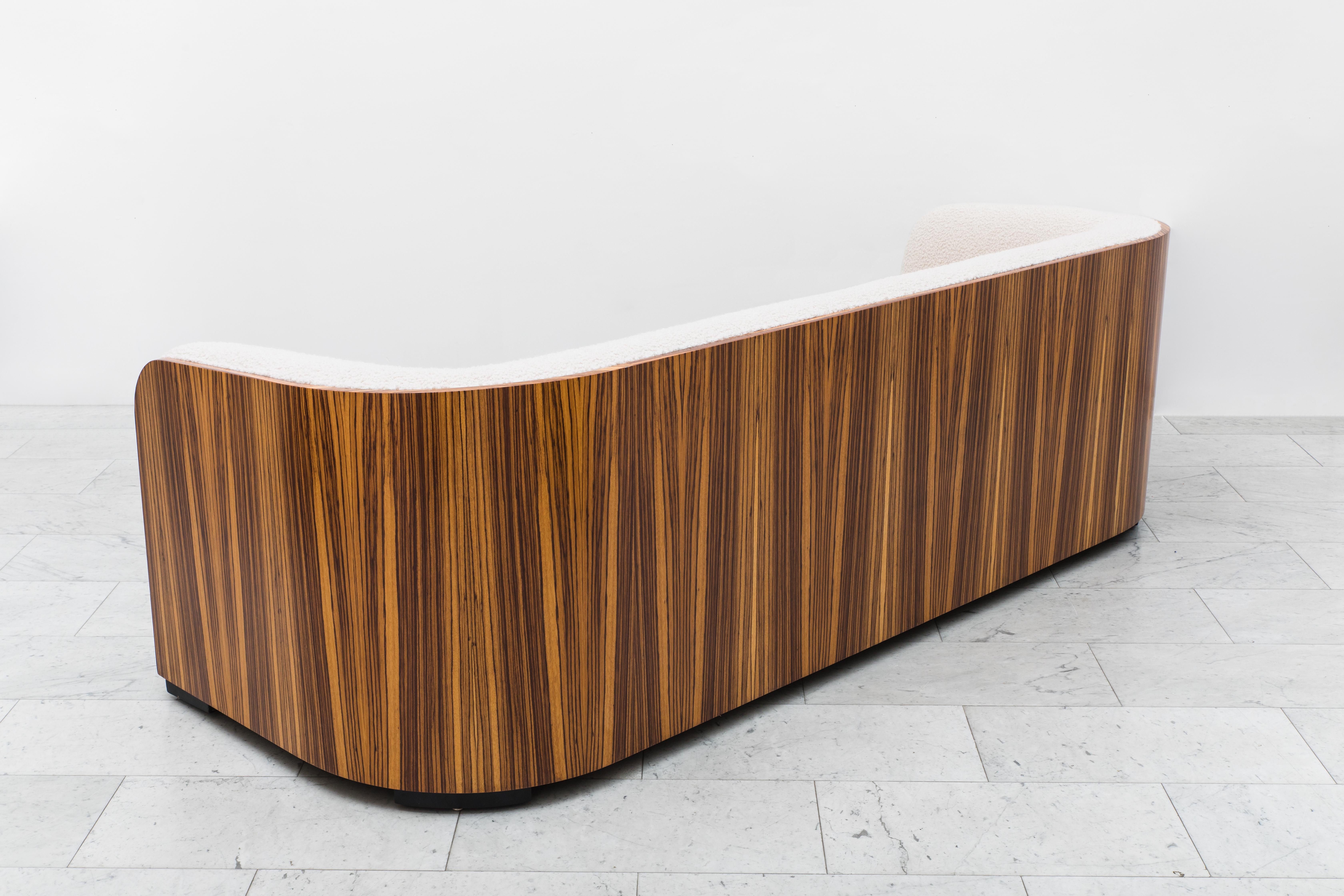 Karl Springer, Zebrano Pullman Sofa, USA, c. 1980 In Excellent Condition In New York, NY