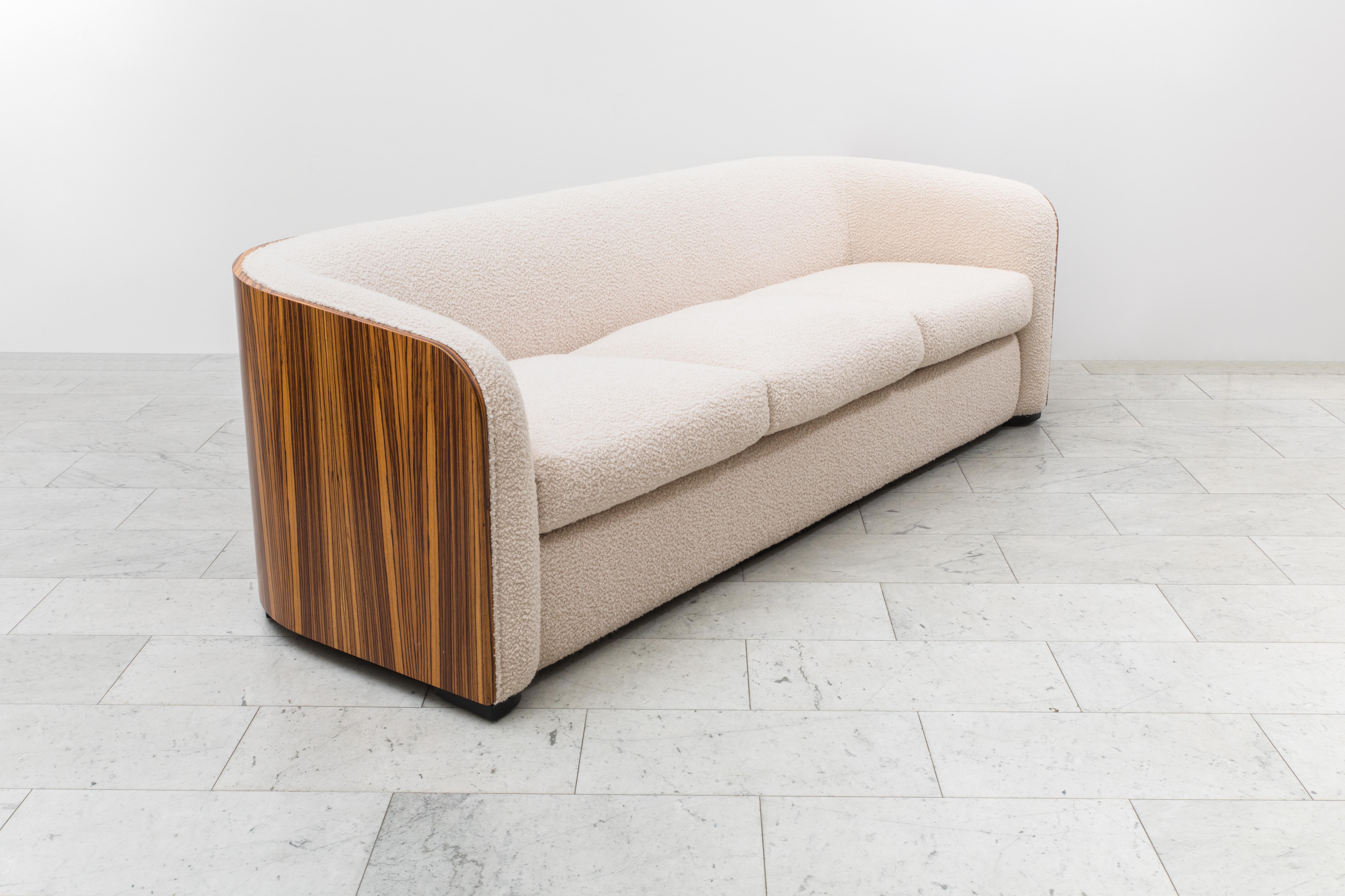 20th Century Karl Springer, Zebrano Pullman Sofa, USA, c. 1980