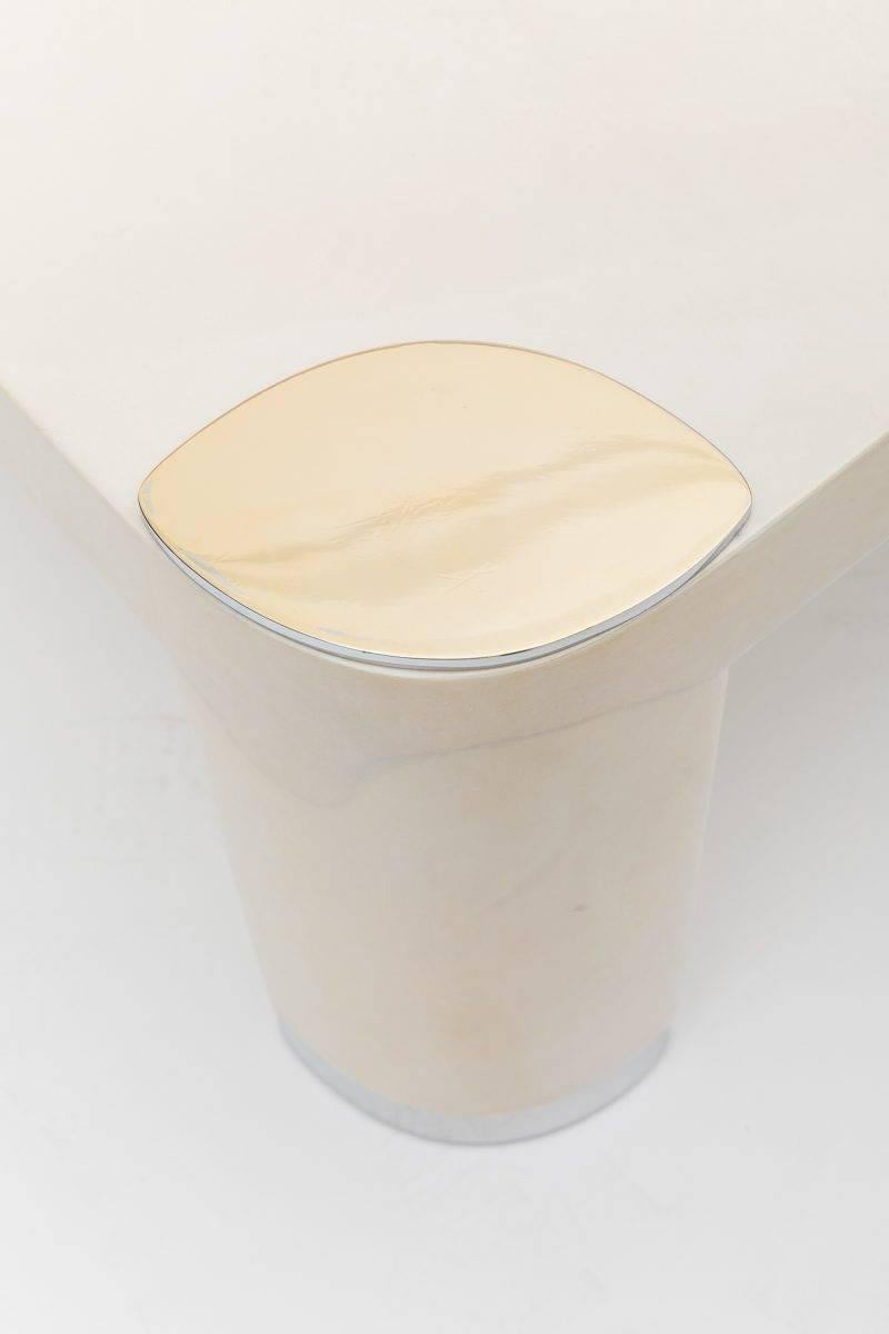 Late 20th Century Karl Springer, Pair of Goatskin Occasional Tables, USA, c. 1980s For Sale