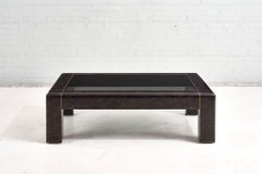 Karl Springer "Heavy Parsons Table"in Penshell w/Brass Inlay Coffee Table 1980