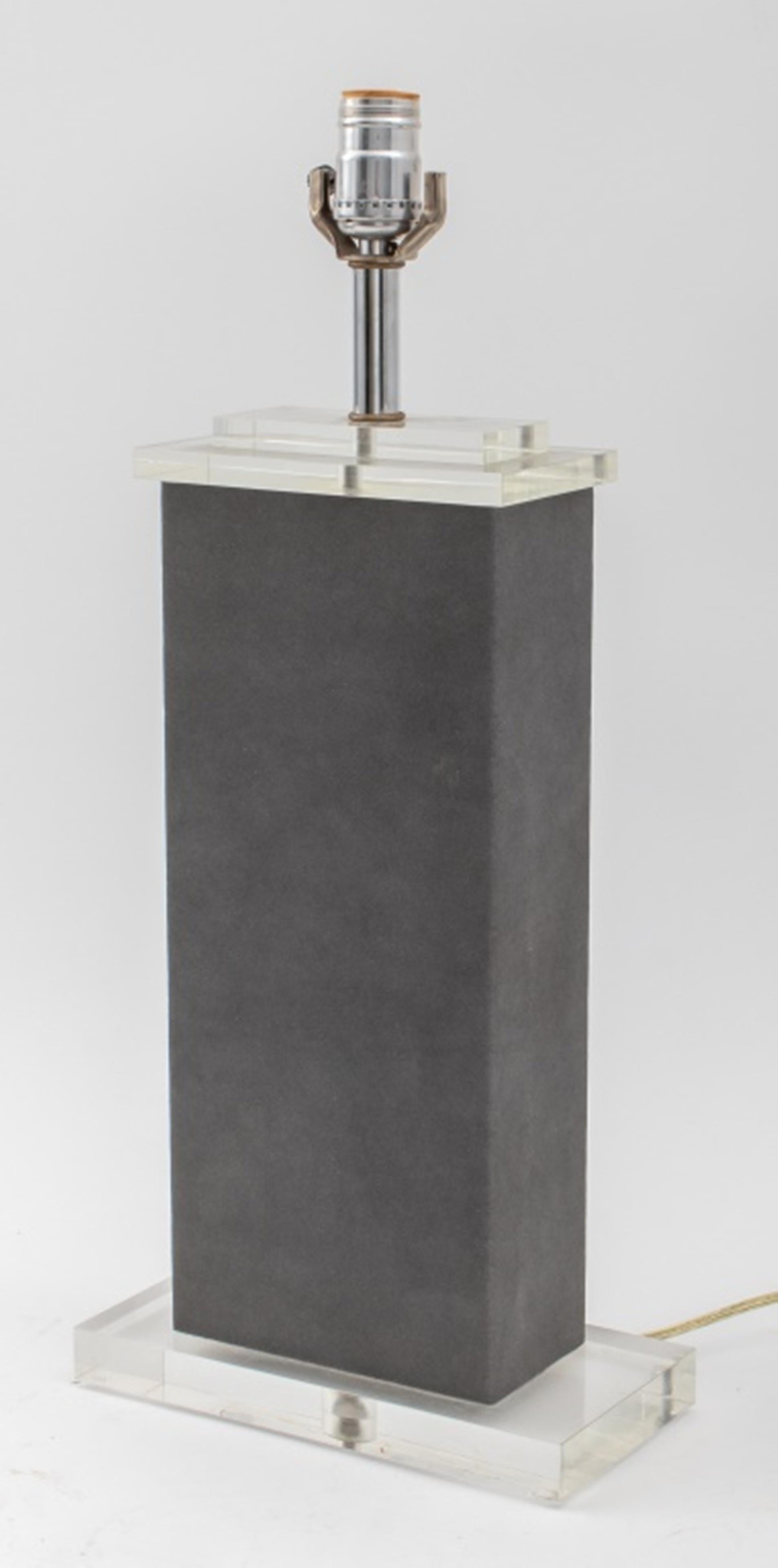 20th Century Karl Sringer Modern Lucite Table Lamps, Pr