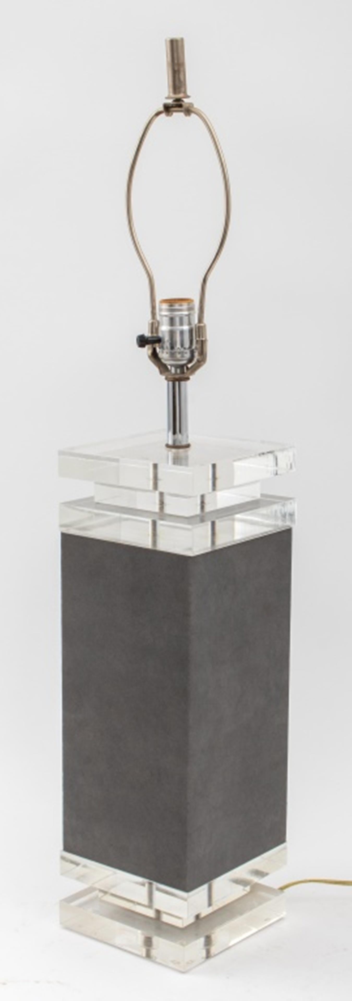 20th Century Karl Sringer Modern Lucite Table Lamps, Pr