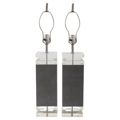 Karl Sringer Modern Lucite Table Lamps, Pr