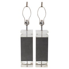 Karl Sringer Modern Lucite Table Lamps, Pr