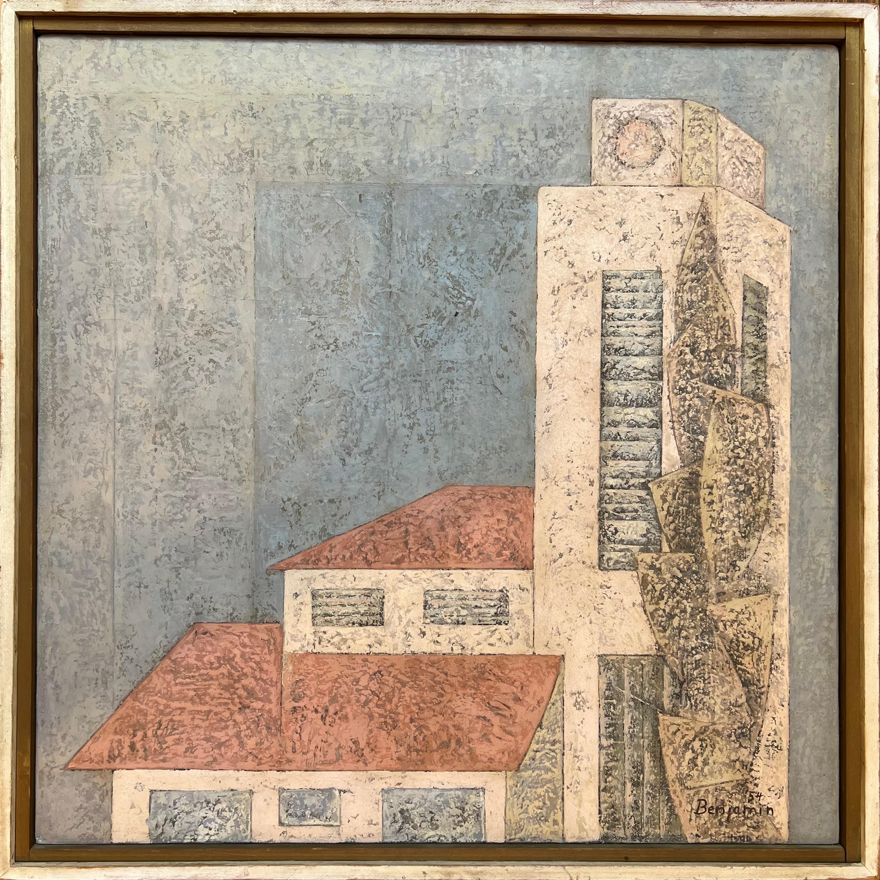 Sin título (Rascacielos) - Painting de Karl Benjamin
