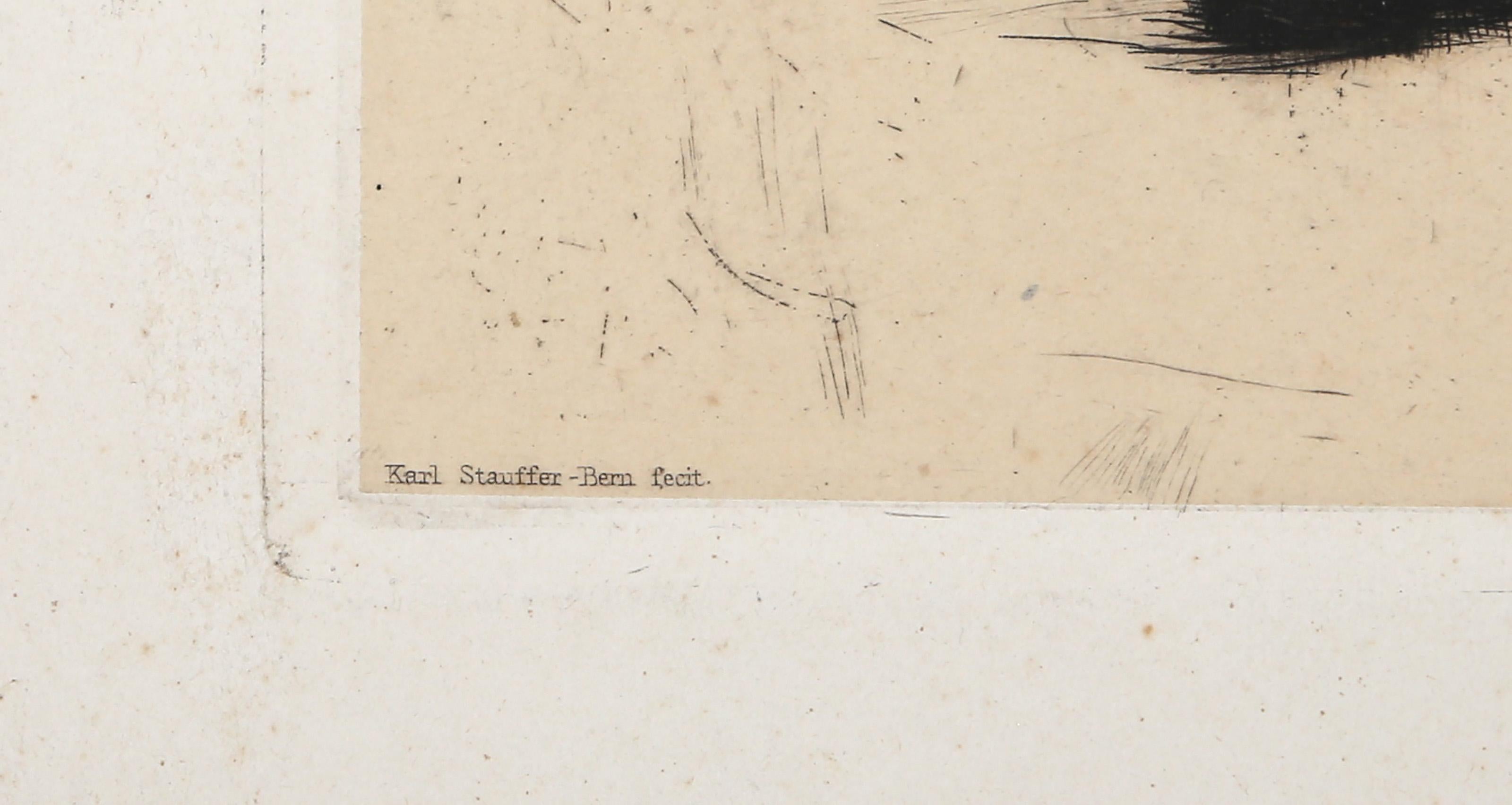 Gottfried Keller, Modern Etching by Karl Stauffer-Bern For Sale 2