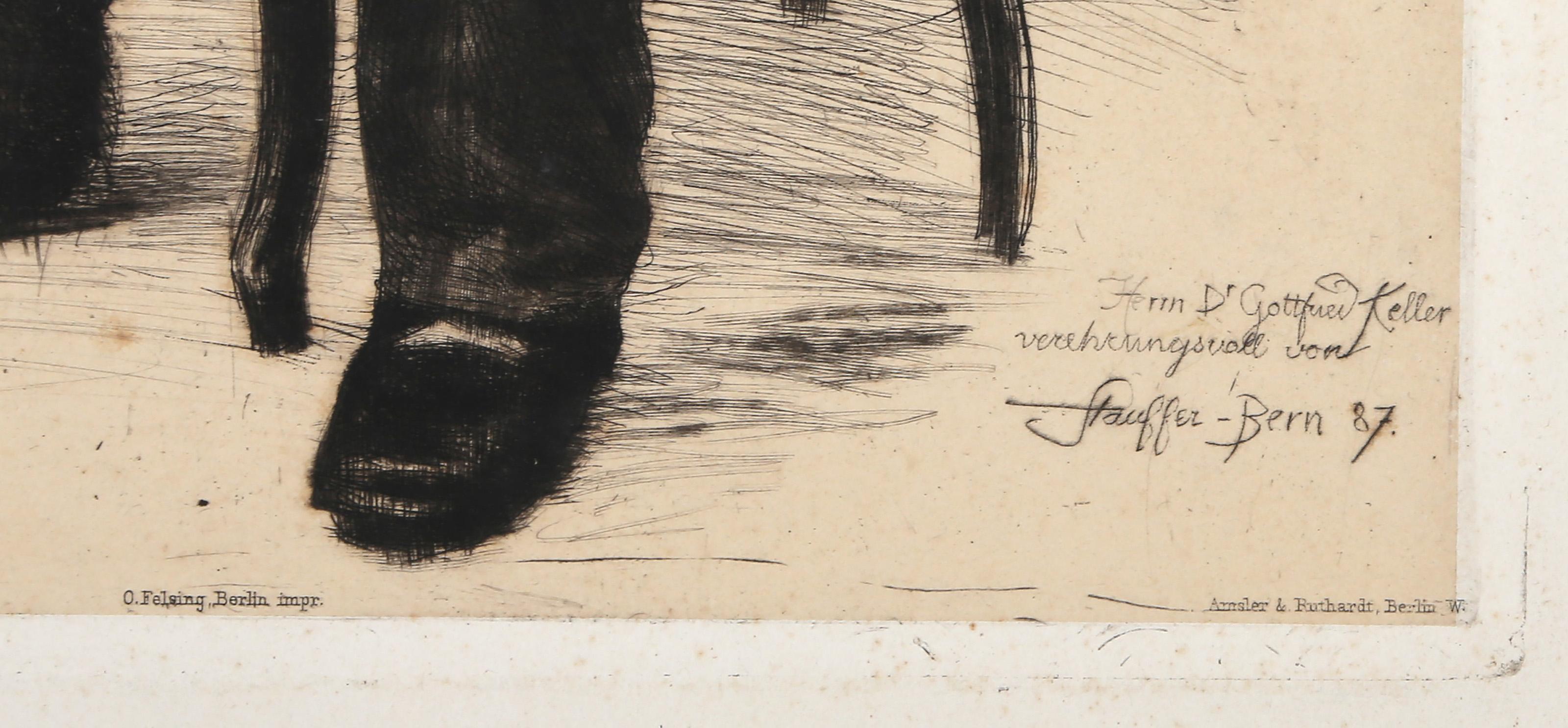 Gottfried Keller, Modern Etching by Karl Stauffer-Bern For Sale 5