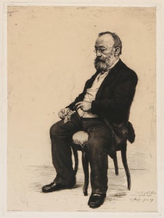 Gottfried Keller, Modern Etching by Karl Stauffer-Bern