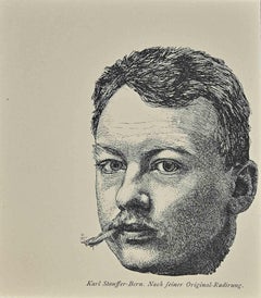 Portrait - Etching by Karl Stauffer - Early 20th Century
