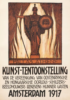 "Kunst - Tentoonstelling - Amsterdam" Dutch Art Nouveau Original Vintage Poster