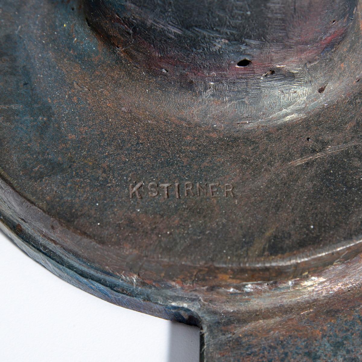 Karl Stirner Abstract Brutalist Bronze Sculpture, 19.75