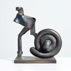 Retro Karl Stirner Abstract Metal Sculpture