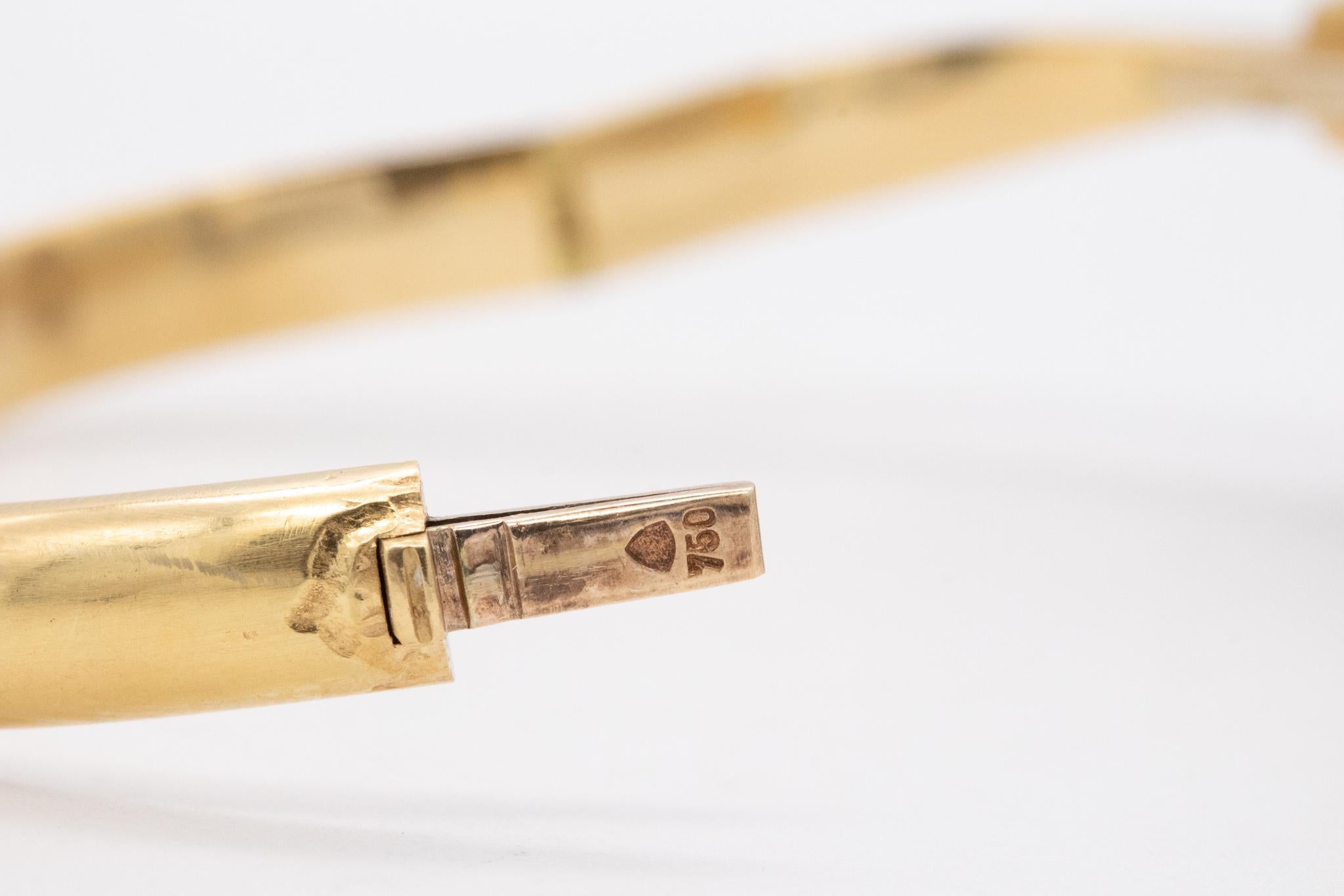 Karl Stittgen 1970 Kanada Geometrisches organisches Armband aus 18 Karat Gold mit Achatschale Damen im Angebot