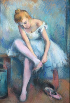 Antique Ballerina in the dressing room