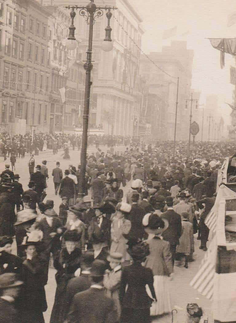New York City Parade by Karl Struss, 1910, Vintage Gelatin Silver Print