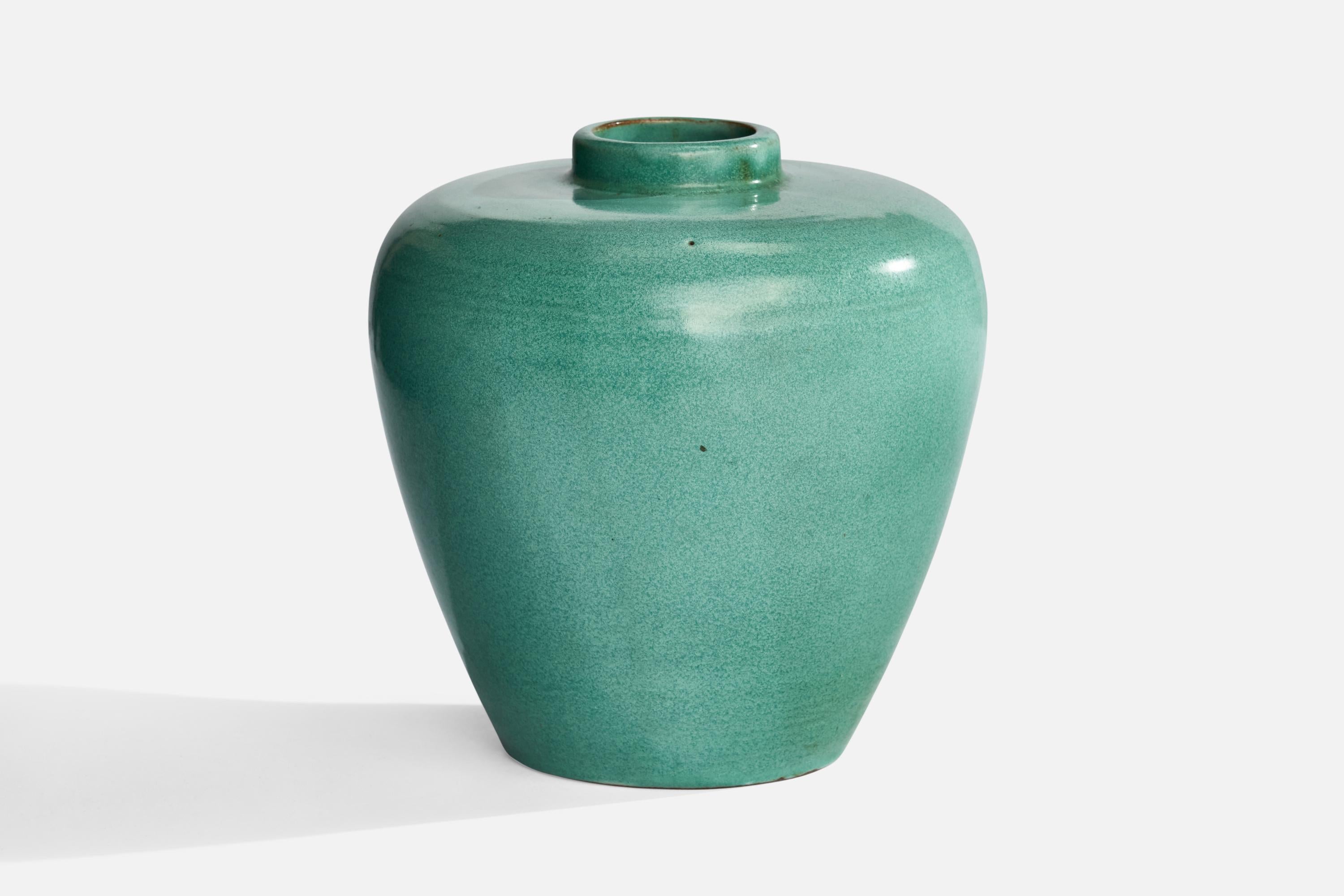 Scandinavian Modern Karl Svensson Attribution, Vase, Ceramic, Sweden, 1930s For Sale