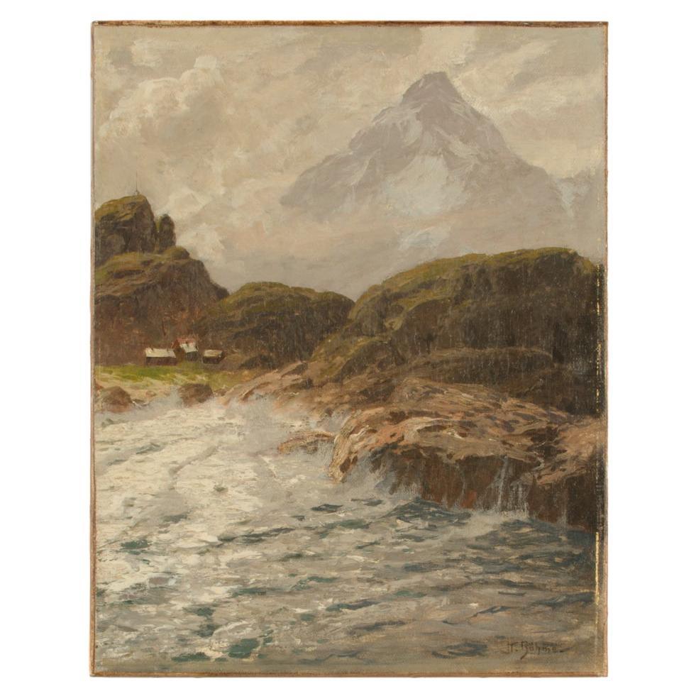 Karl Theodor Boehme „Deutsch“ „Scenic Cliffs“ Gemälde