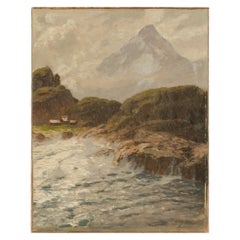 Karl Theodor Boehme 'German' "Scenic Cliffs" Painting
