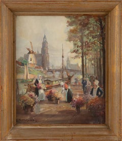 Karl Theodor Wagner ( Österreich, 1856-1921 ) Landschaft Öl auf Leinwand
