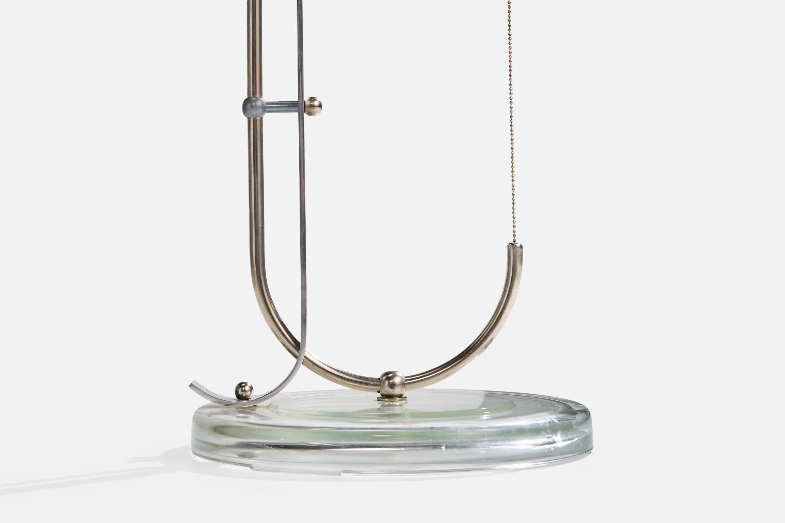 Karl Trabert Attribution, Adjustable Floor Lamp, Nickel, Paper, Germany, 1920s For Sale 10