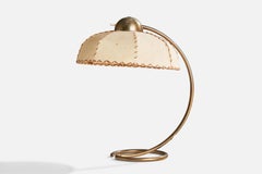 Karl Trabert, Diffuna Table Lamp, Brass, Parchment Paper, Germany 1930