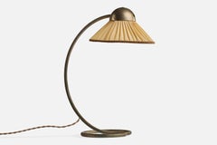 Karl Trabert, Table Lamp, Nickel, Fabric, Germany 1930s