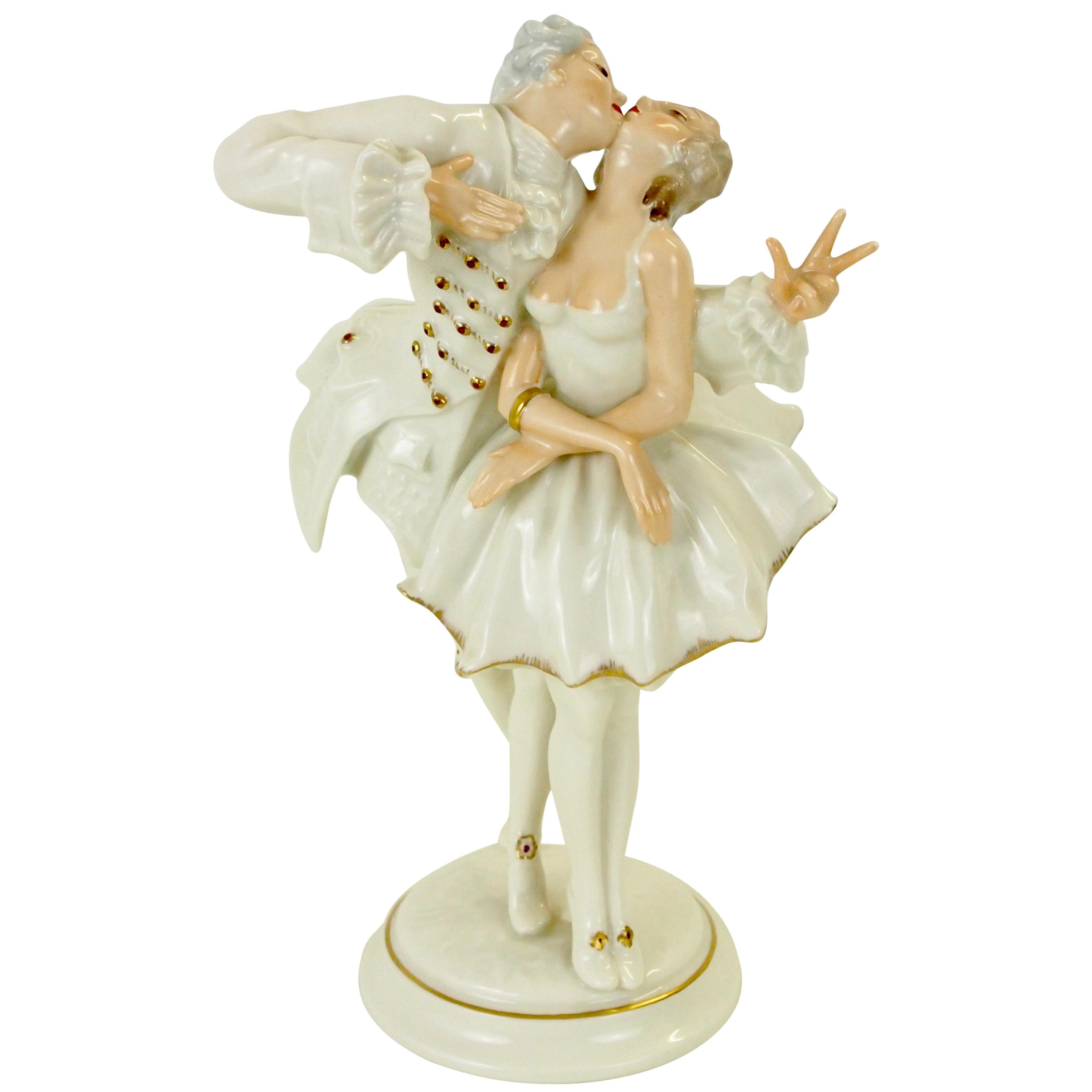Karl Tutter for Hutschenreuther Selb Kunstabteiling Romantic Figurine For Sale