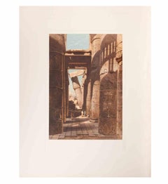 Ruines égyptiennes - Lithographie d'après Karl Werner - 1881