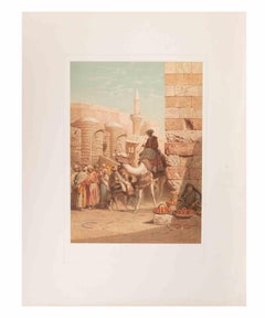 Antique Egyptians Along the Nile - Chromolithograph after Karl Werner - 1881