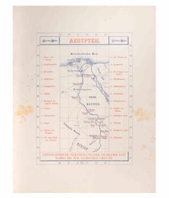 Nile Trip Map - Chromolithograph after Karl Werner - 1881