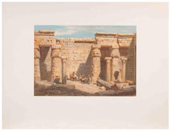 Antique The Temple - Chromolithograph after Karl Werner - 1881