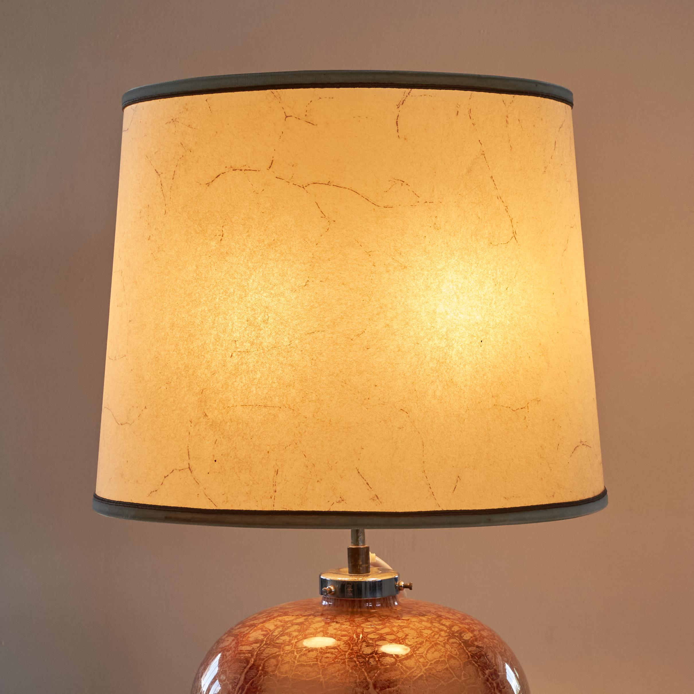 Karl Wiedmann Art Deco WMF Table Lamp in Art Glass with Original Shade 1930s In Good Condition For Sale In Tilburg, NL