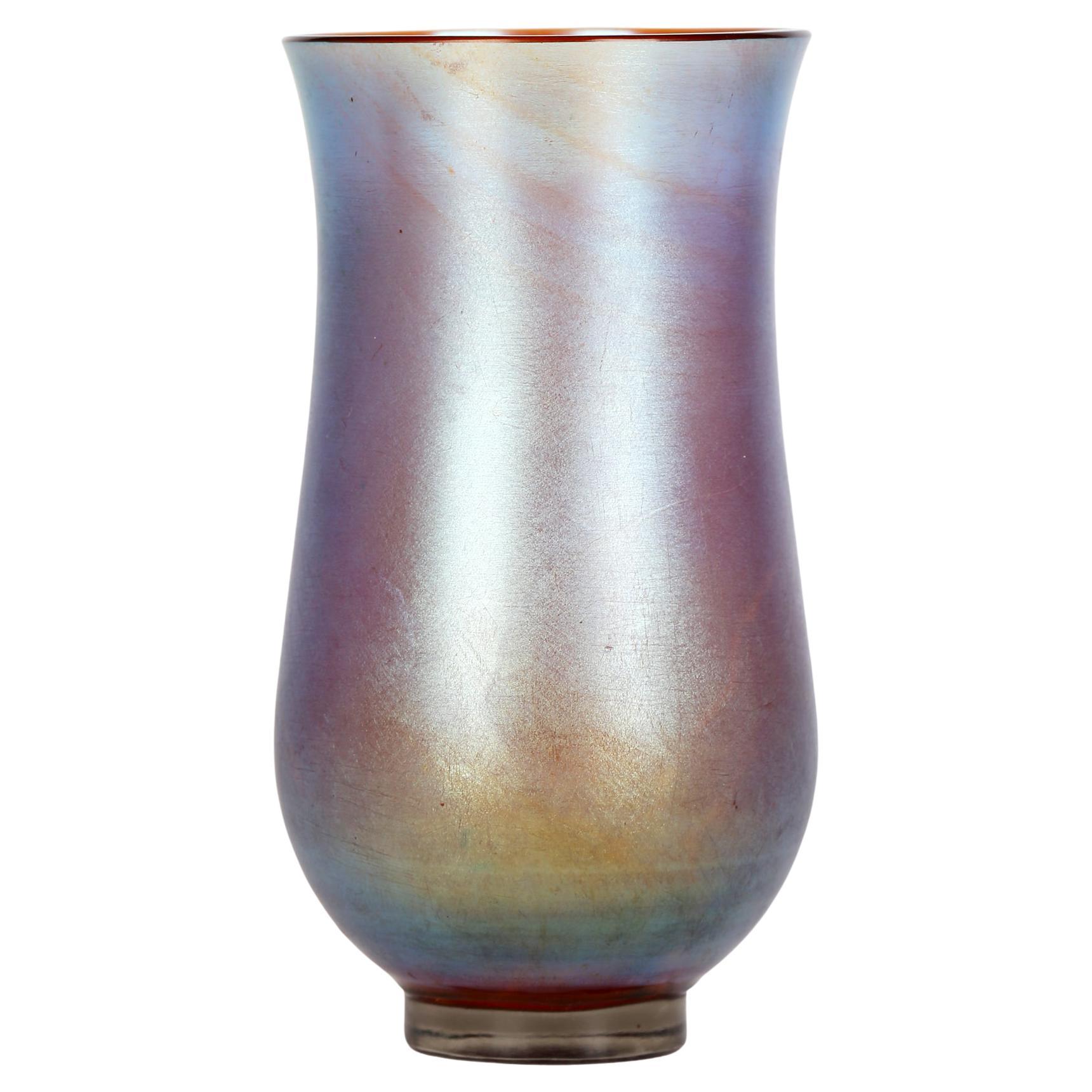 Karl Wiedmann for WMF Art Deco Myra Kristal Iridescent Miniature Art Glass Vase For Sale