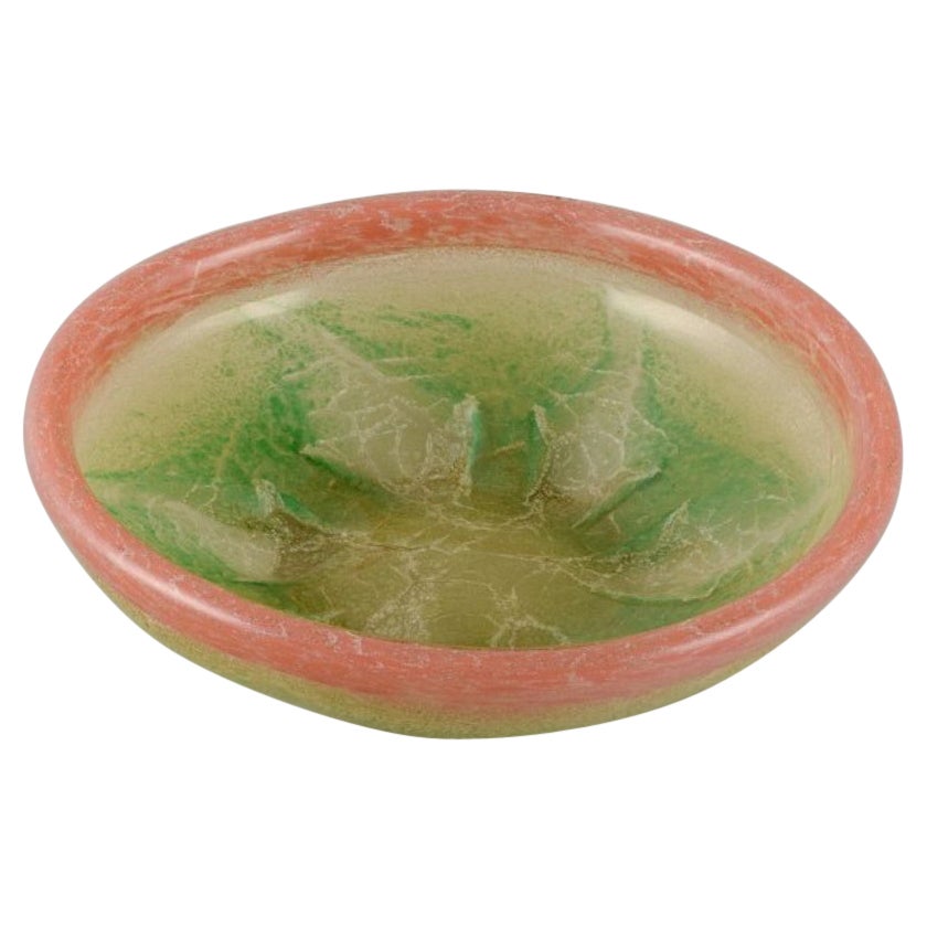 Karl Wiedmann for WMF, Germany. Large "Ikora" art glass bowl. Art Deco style. For Sale