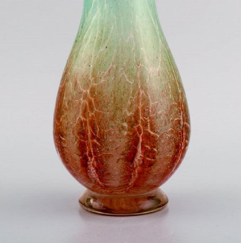 Mid-20th Century Karl Wiedmann for WMF, Ikora Vase in Mouth Blown Art Glass, Germany, 1930s For Sale