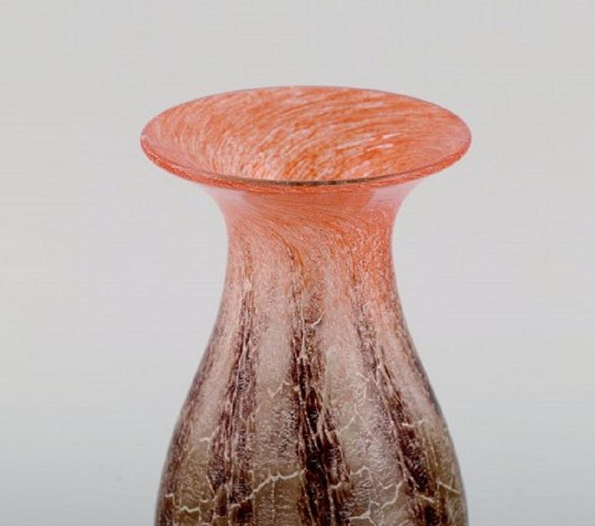German Karl Wiedmann for WMF, Three Ikora Vases in Mouth Blown Art Glass, 1930's For Sale
