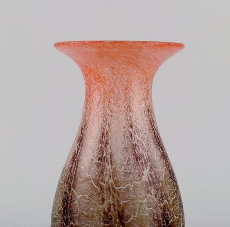 Karl Wiedmann for WMF, Three Ikora Vases in Mouth Blown Art Glass, 1930's In Excellent Condition For Sale In Copenhagen, DK
