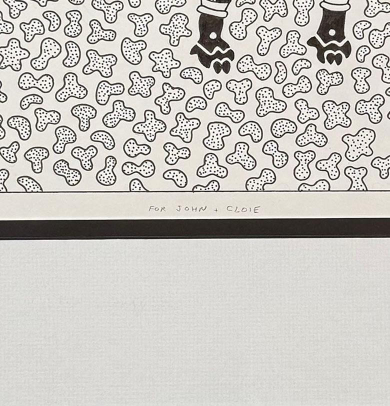 Untitled (dog) - Gray Animal Print by Karl Wirsum