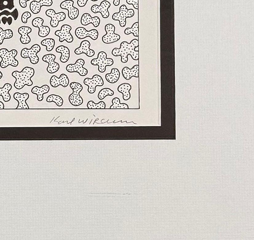This is a unique ink drawing by Karl Wirsum. Wirsum was a foundational figure in the Chicago Imagist movement and a member of the influential Hairy Who group, whose work has been widely exhibited and collected. His art has been featured in major
