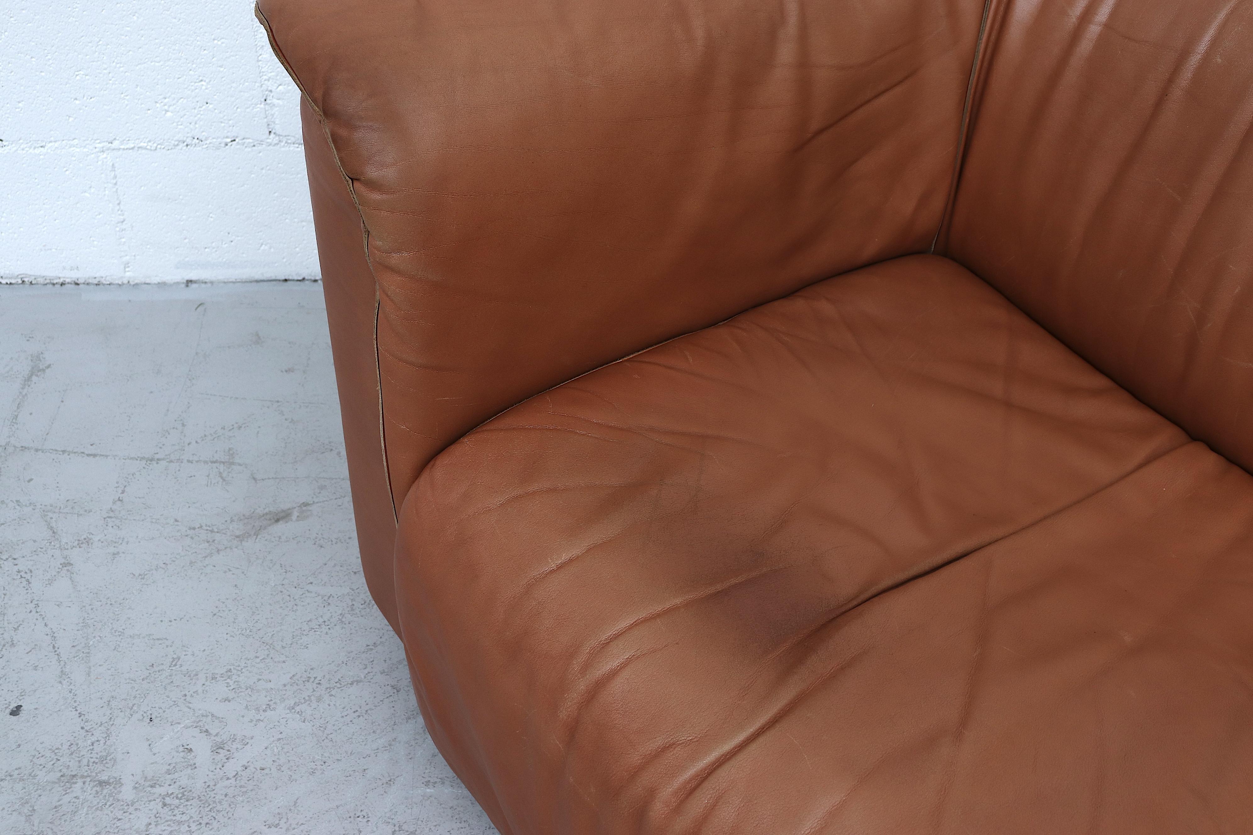 Karl Wittman Cognac Leather 'Hochbarett' Love Seat 7