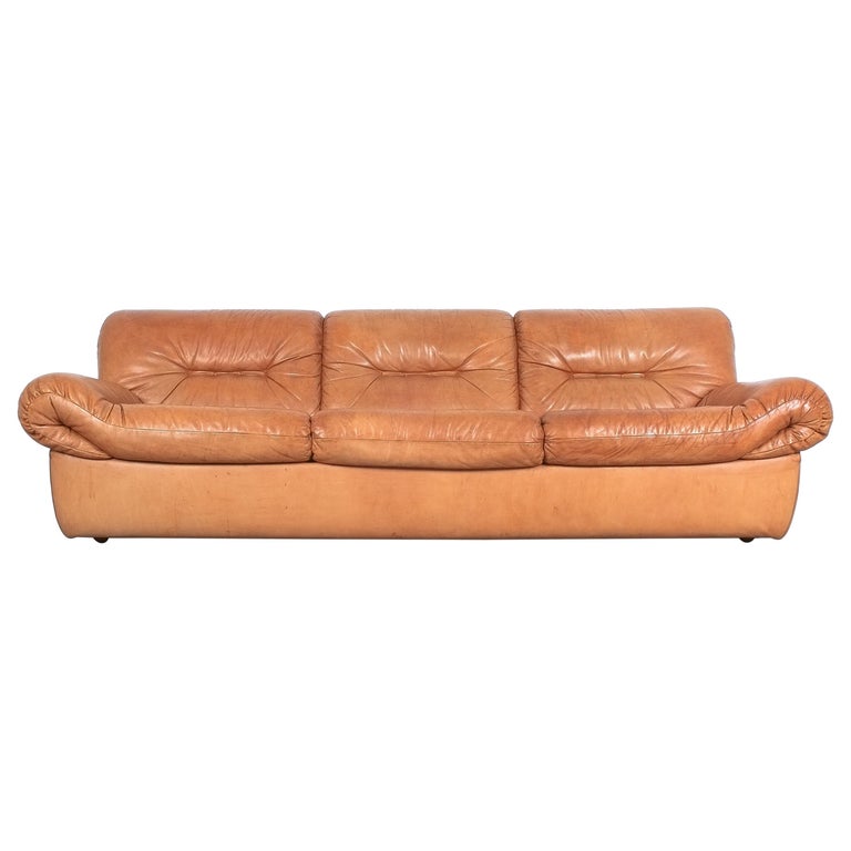 Karl Wittmann Chairman Sofa Cognac Brown Leather by Bruno Egger, Austria  1971 For Sale at 1stDibs | bruno sleeper sofa, bruno convertible sleeper  sofa, bruno sofa bed