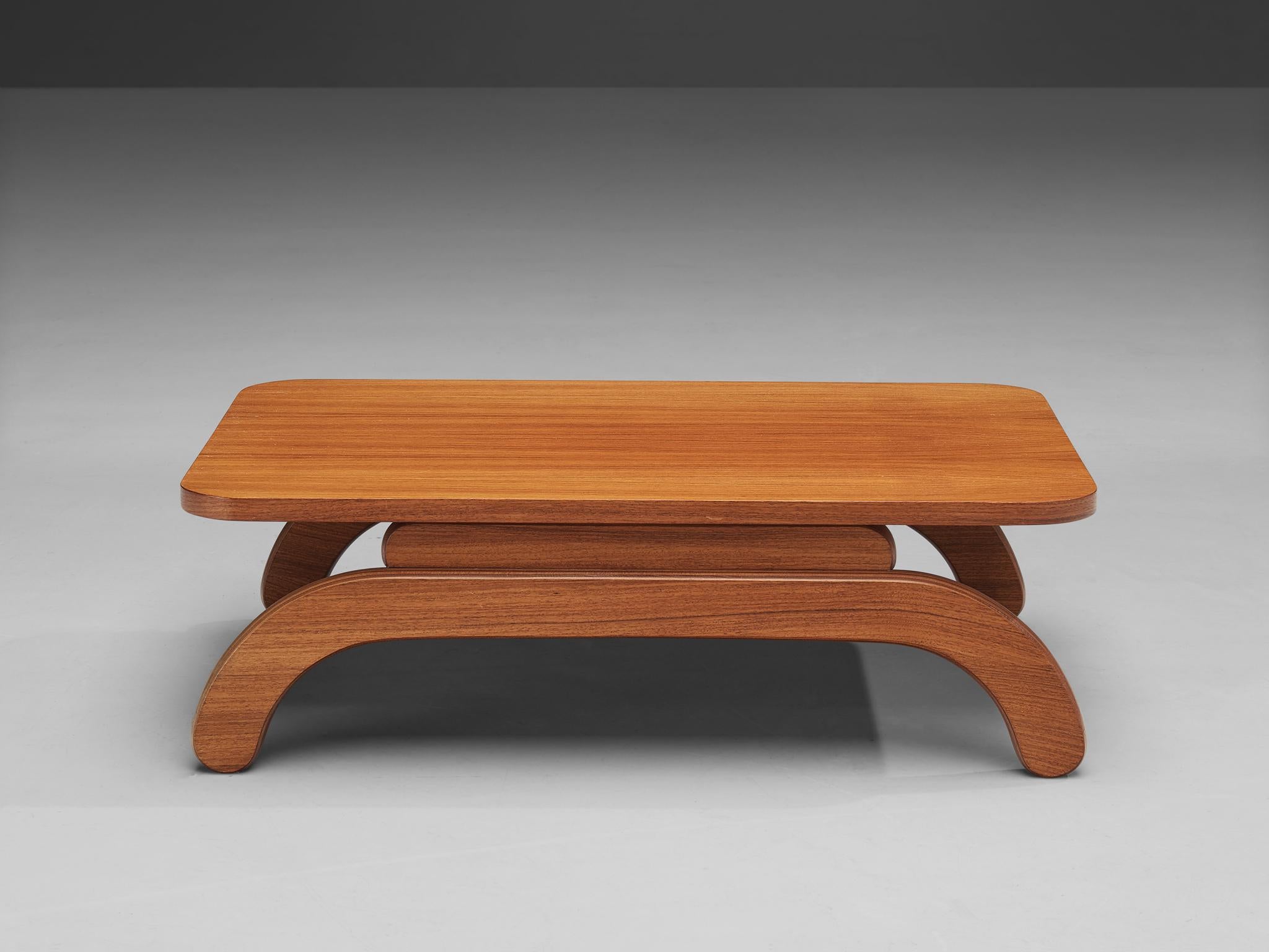Karl Wittman for Wittmann Möbelwerkstätten, coffee table, model 'Independence', teak, Austria, 1968 

This utterly well-balanced coffee table is executed in teak. The whole construction is unified and understated, where clean, curved lines are