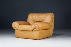 Karl Wittmann Lounge Chair in pelle marrone cognac, di Bruno Egger, Austria, 1971