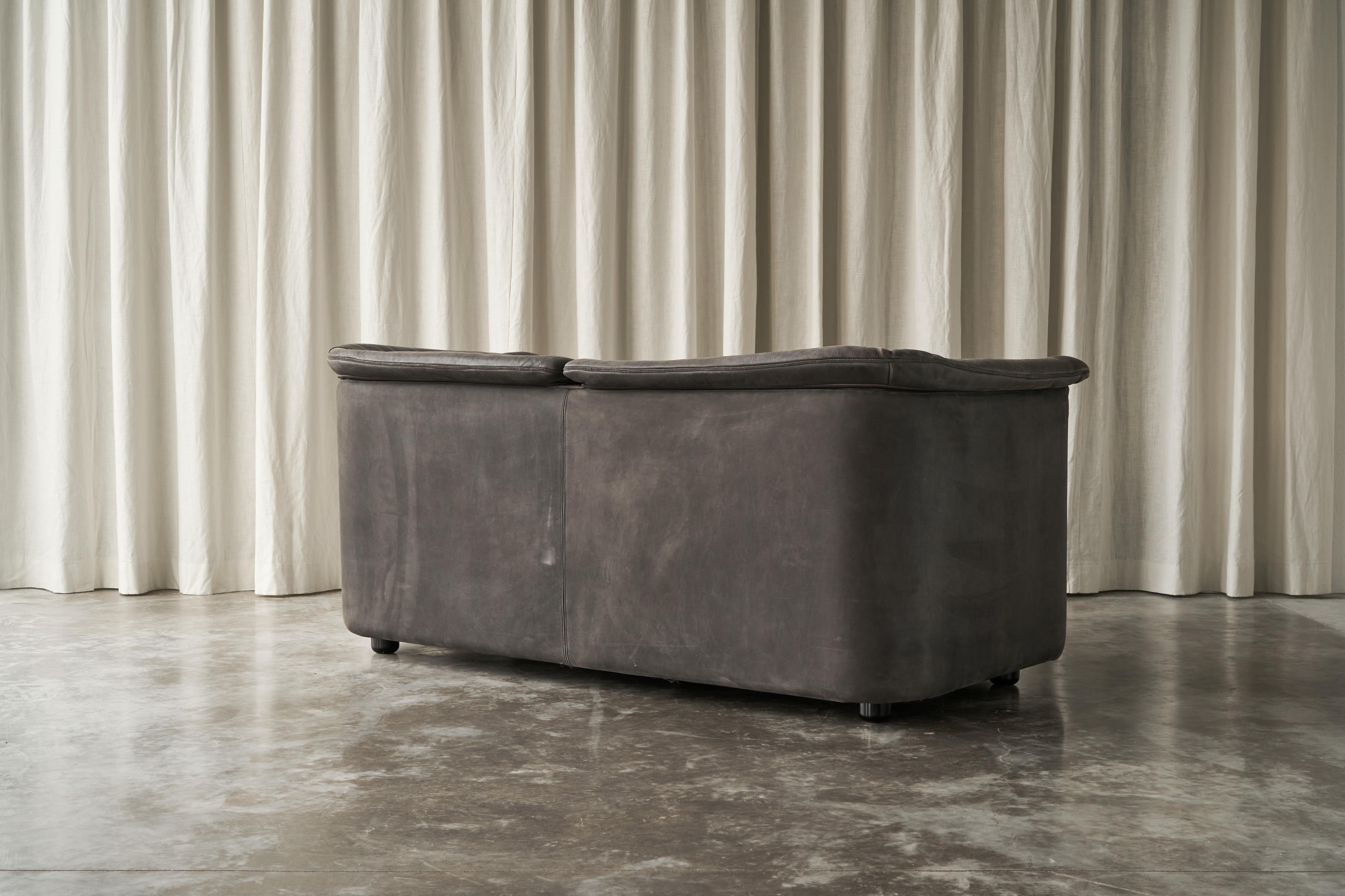 Karl Wittmann Sofa in Patinated Grey Leather 1980s For Sale 3