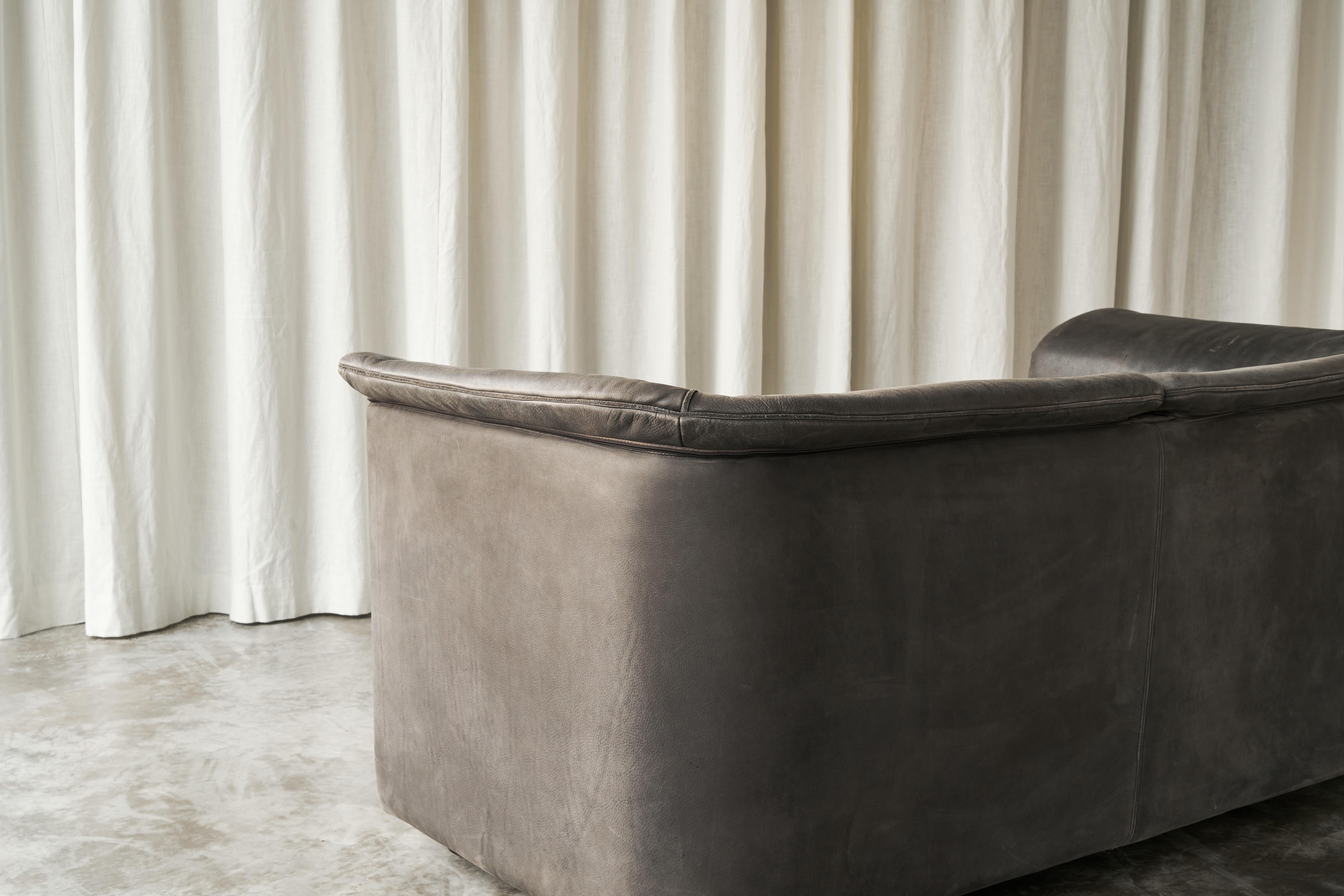Karl Wittmann Sofa in Patinated Grey Leather 1980s For Sale 5