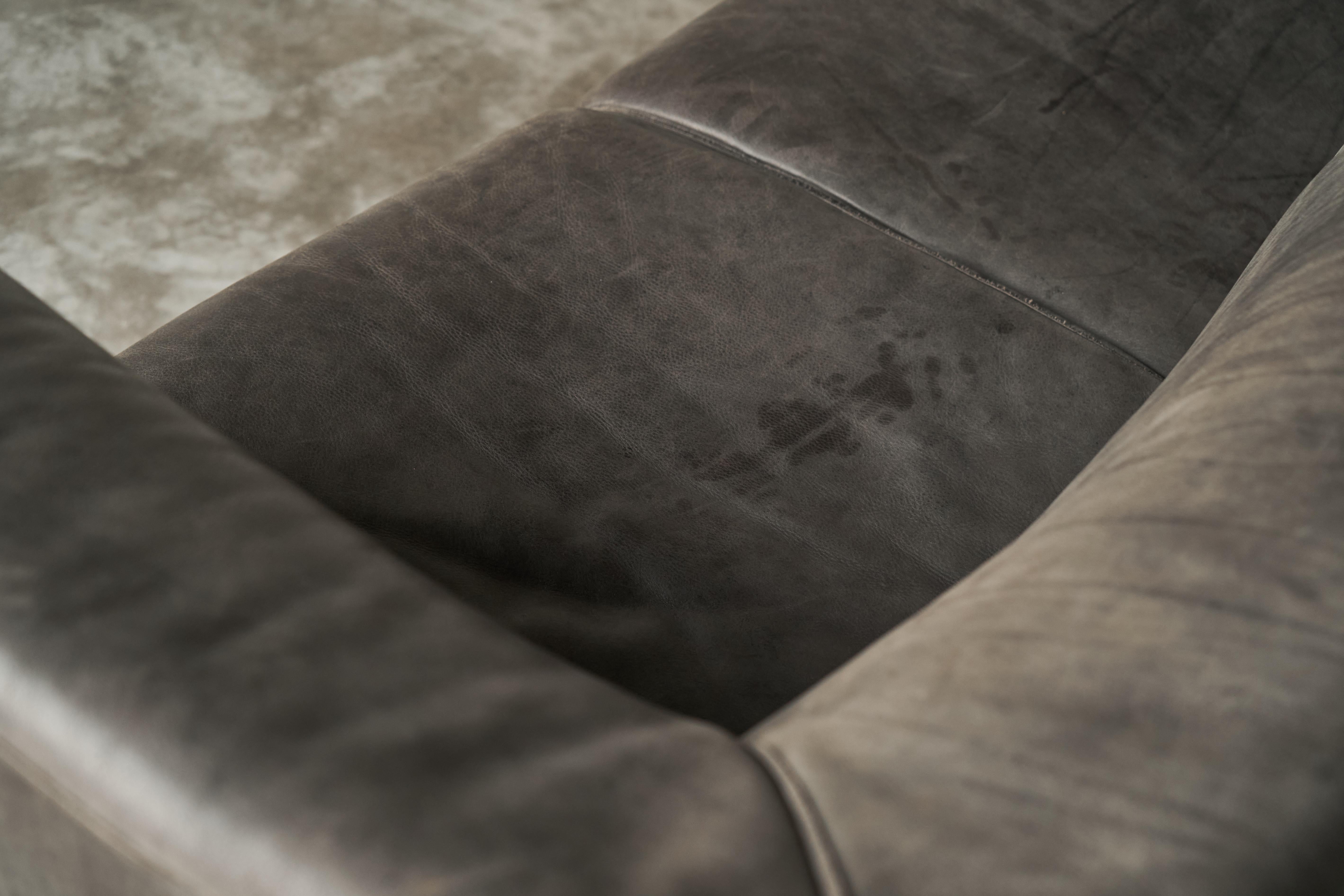 Karl Wittmann Sofa in Patinated Grey Leather 1980s For Sale 2