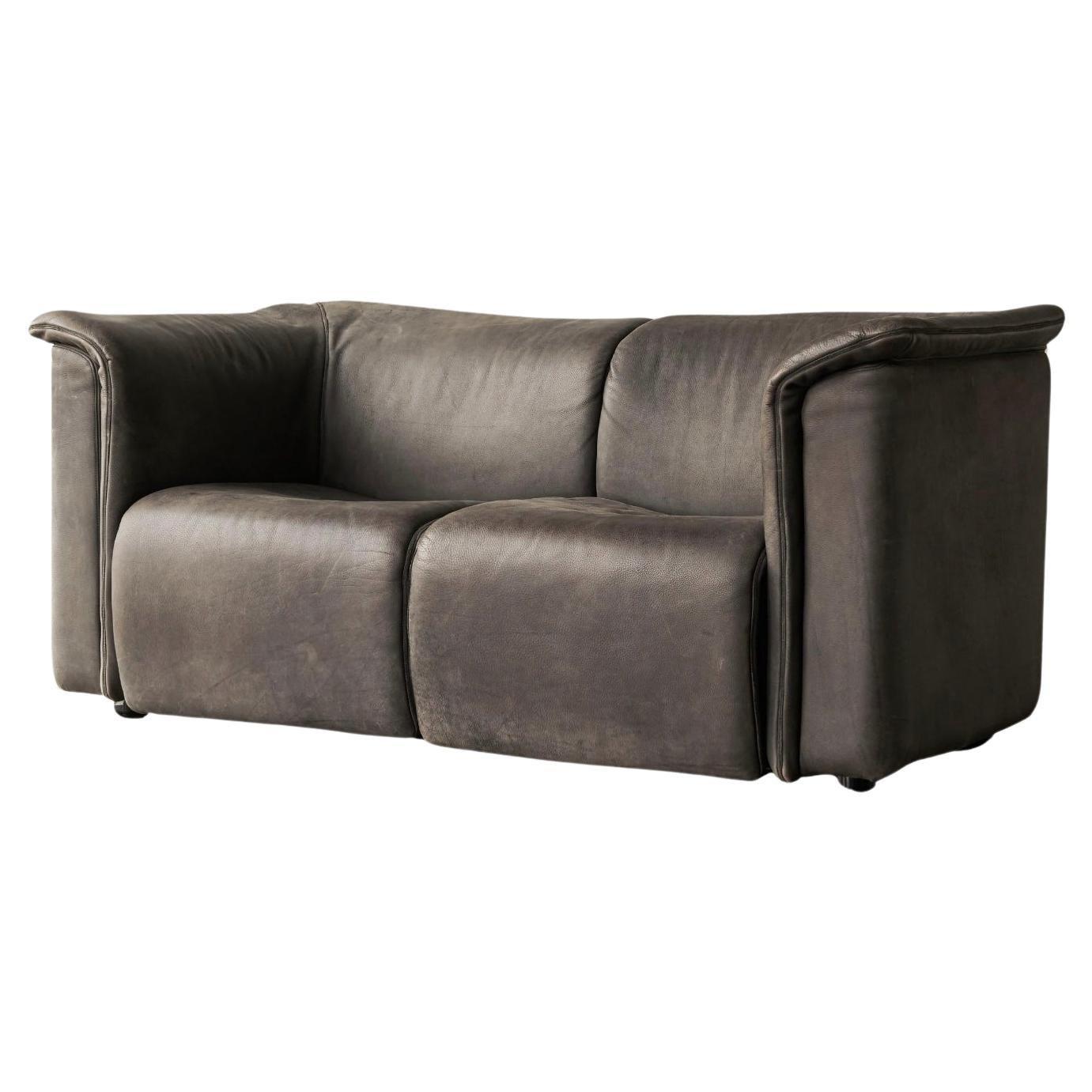 Karl Wittmann Sofa in Patinated Grey Neck Leather 1980s
