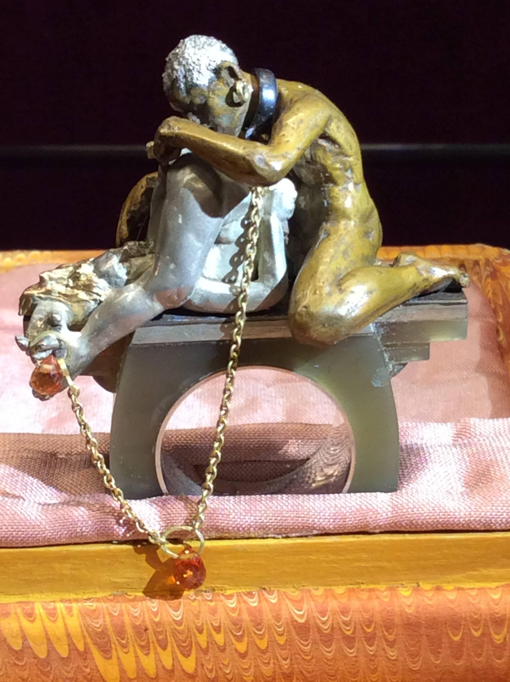 Artist Karl Wunderlich Silver Bronze Sapphire Ring 