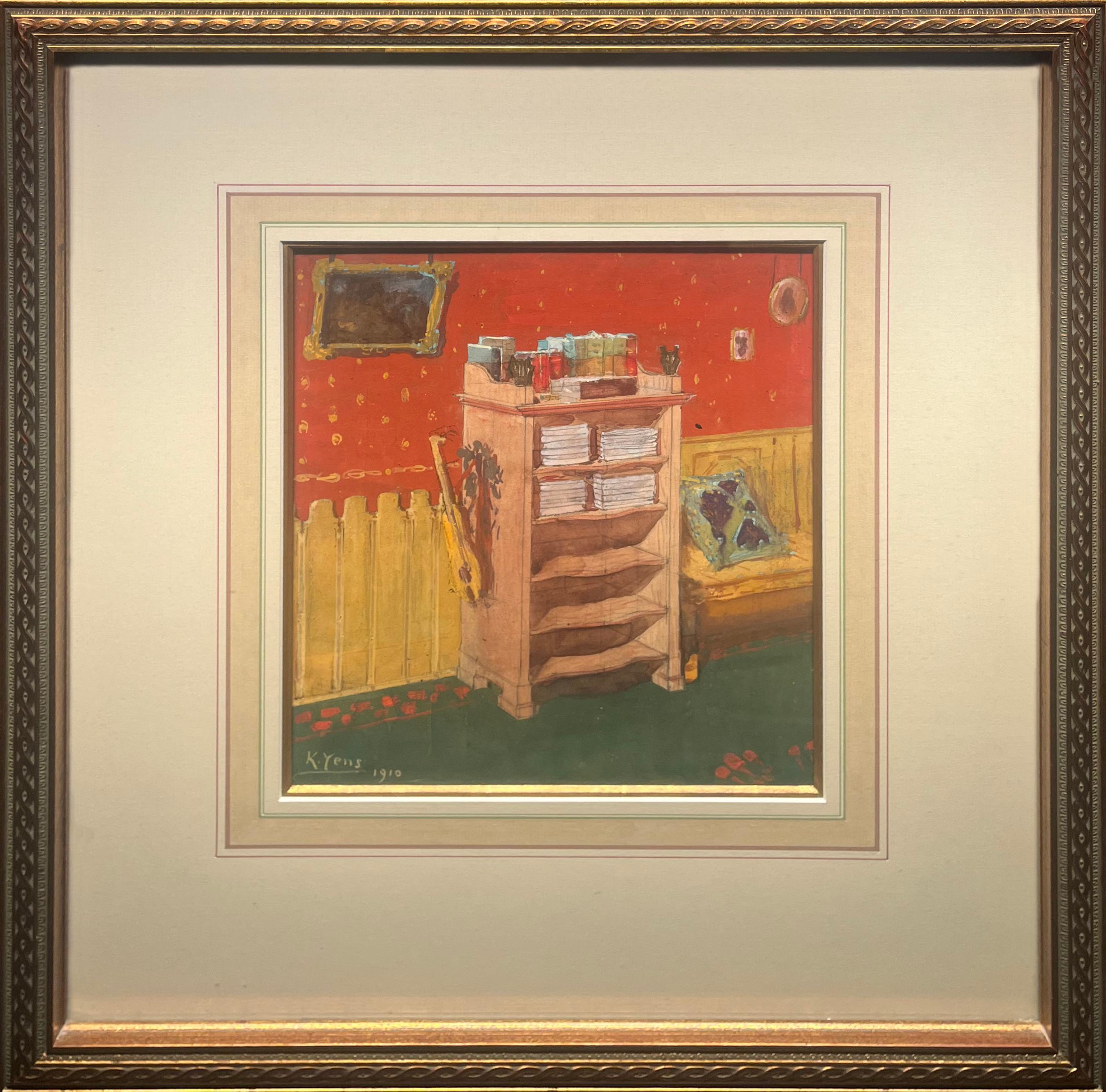 Sans titre (Intérieur avec bibliothèque), c. 1910